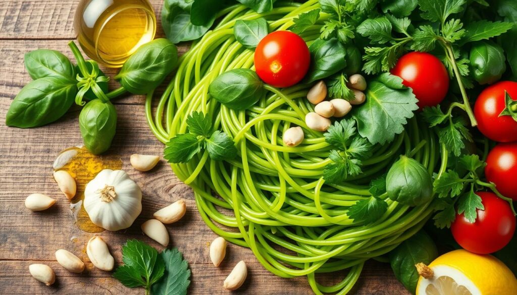 Green Spaghetti Ingredients